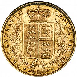 Large Reverse for Sovereign 1852 coin