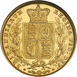 Large Reverse for Sovereign 1853 coin