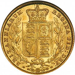 Large Reverse for Sovereign 1855 coin