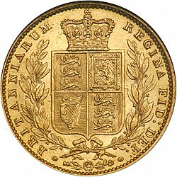 Large Reverse for Sovereign 1855 coin