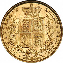 Large Reverse for Sovereign 1856 coin