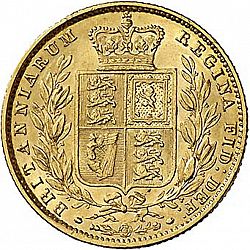 Large Reverse for Sovereign 1857 coin