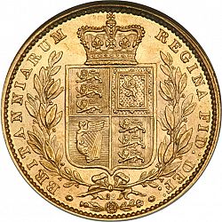 Large Reverse for Sovereign 1863 coin