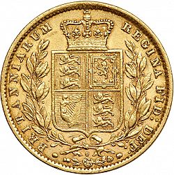 Large Reverse for Sovereign 1864 coin