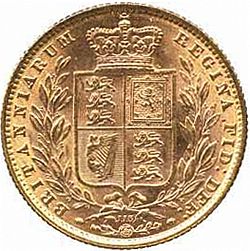 Large Reverse for Sovereign 1870 coin