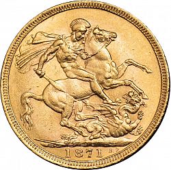 Large Reverse for Sovereign 1871 coin