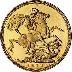 Large Reverse for Sovereign 1871 coin