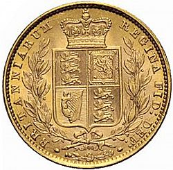 Large Reverse for Sovereign 1872 coin