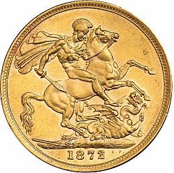 Large Reverse for Sovereign 1872 coin