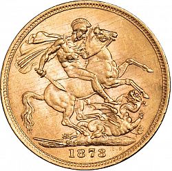 Large Reverse for Sovereign 1873 coin