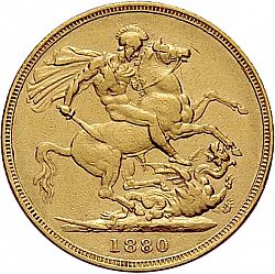 Large Reverse for Sovereign 1880 coin
