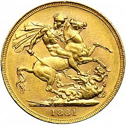 Large Reverse for Sovereign 1881 coin