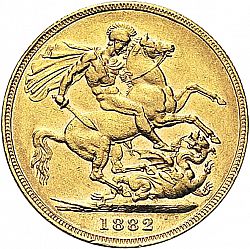 Large Reverse for Sovereign 1882 coin