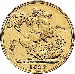 Large Reverse for Sovereign 1883 coin
