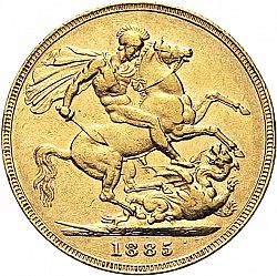 Large Reverse for Sovereign 1885 coin