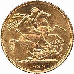 Large Reverse for Sovereign 1886 coin