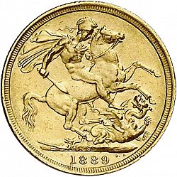 Large Reverse for Sovereign 1889 coin