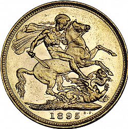 Large Reverse for Sovereign 1895 coin