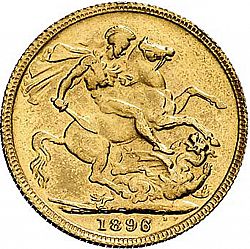 Large Reverse for Sovereign 1896 coin