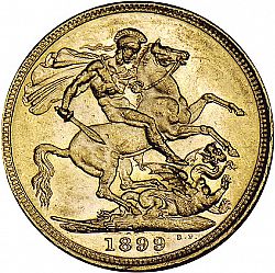 Large Reverse for Sovereign 1899 coin