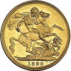 Large Reverse for Sovereign 1899 coin