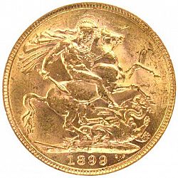 Large Reverse for Sovereign 1899 coin