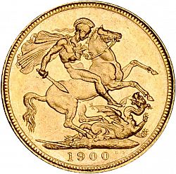 Large Reverse for Sovereign 1900 coin