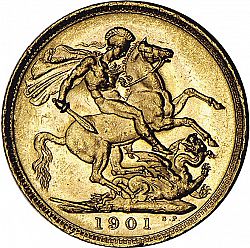 Large Reverse for Sovereign 1901 coin