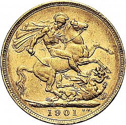Large Reverse for Sovereign 1901 coin