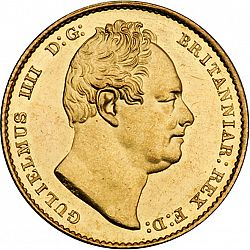Large Obverse for Sovereign 1837 coin