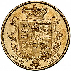 Large Reverse for Sovereign 1836 coin