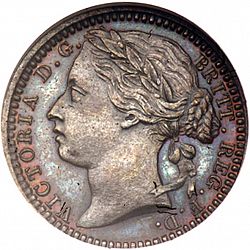 Large Obverse for Third Farthing 1866 coin