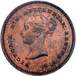 Large Obverse for Quarter Farthing 1852 coin