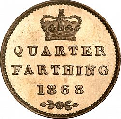 Large Reverse for Quarter Farthing 1868 coin