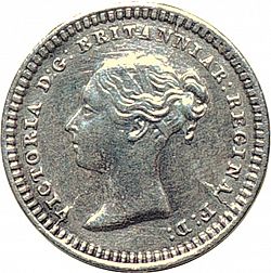 Large Obverse for Three Halfpence 1862 coin