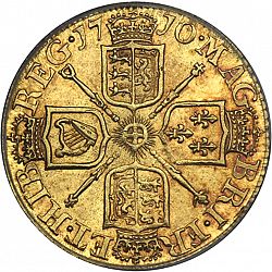 Large Reverse for Half Guinea 1710 coin