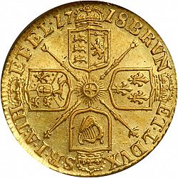 Large Reverse for Half Guinea 1718 coin