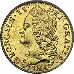 Large Obverse for Half Guinea 1745 coin