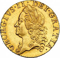 Large Obverse for Half Guinea 1748 coin