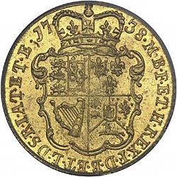 Large Reverse for Half Guinea 1738 coin