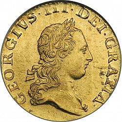 Large Obverse for Half Guinea 1764 coin