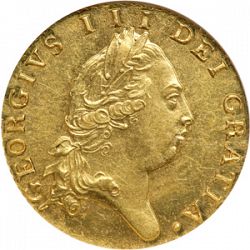 Large Obverse for Half Guinea 1793 coin