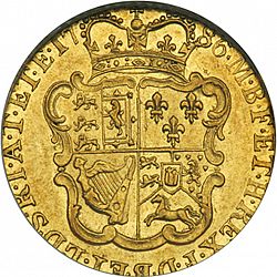 Large Reverse for Half Guinea 1786 coin