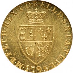 Large Reverse for Half Guinea 1793 coin
