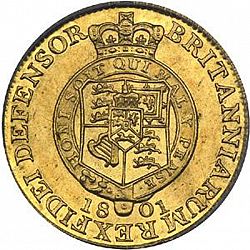 Large Reverse for Half Guinea 1801 coin