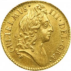 Large Obverse for Half Guinea 1698 coin