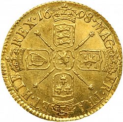 Large Reverse for Half Guinea 1698 coin