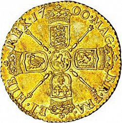 Large Reverse for Half Guinea 1700 coin