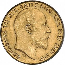 Large Obverse for Half Sovereign 1902 coin