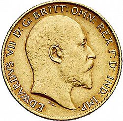 Large Obverse for Half Sovereign 1906 coin